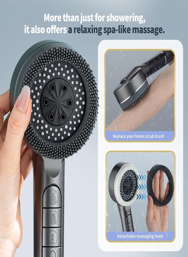 ALTON SHR22415, ABS, 4-Function Hand Shower with Removable Soft Silicone Brush and 1.5 Mtr Hose Pipe and Wall Hook, Black - Image 5