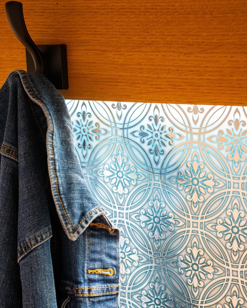Main Street 24-Pack of 8 x 8" Wallpaper Tiles Peel and Stick Metallic Teal Painted Silver Design. Kitchen Backsplash, Renter Friendly, Paper Backsplash in Self Stick - Image 3