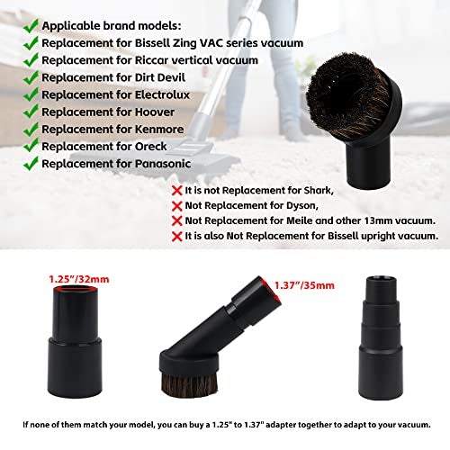 RDEXP Round Dust Brush 25mm Horse Hair 1.25" Vacuum Attachment Replacement,Perfect for Vacuuming Sofas and Baseboards,Use a Rubber Will Help It Fit Better - Image 3
