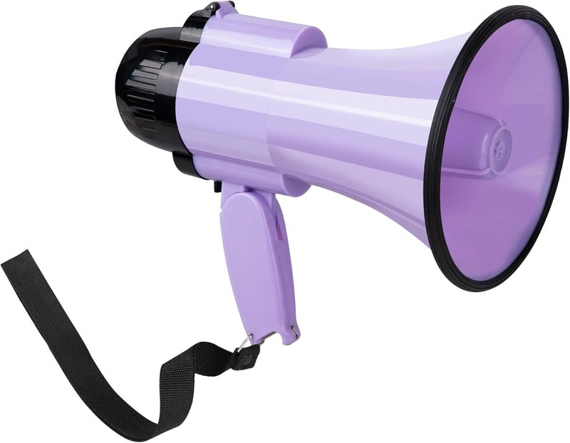 Loudmore 30 Watt Power Portable Megaphone Bullhorn Speaker Voice, Siren/Alarm and 240S Recording with Volume Control and Strap (Purple) - Image 1