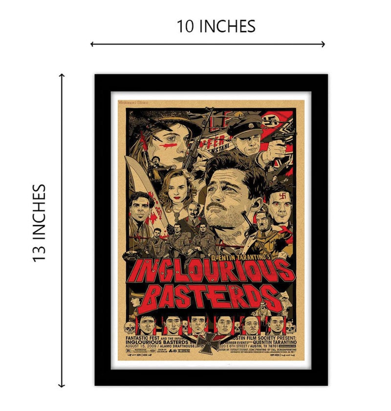 GRAY WALL Hollywood Posters Inglourious Basterds movie Framed Poster For Room & Office (10 Inch X 13 Inch, White) - Image 5