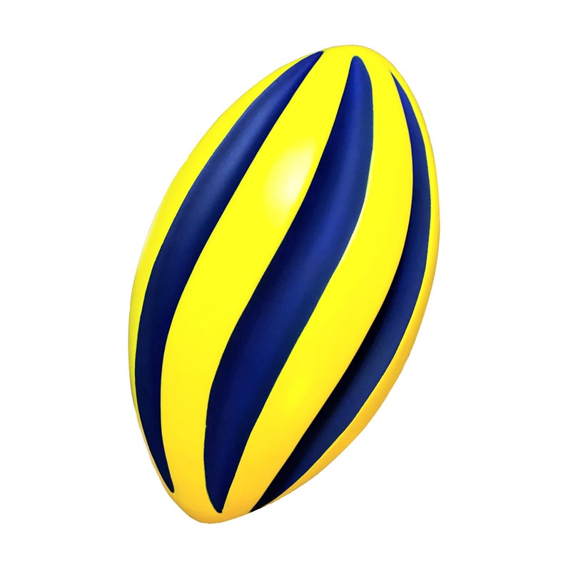 LMC Products Spiral Foam Football 9 Inch Small Soft Foam Footballs for Kids Adult Toddler Football Youth Ball Yellow Blue - Image 2