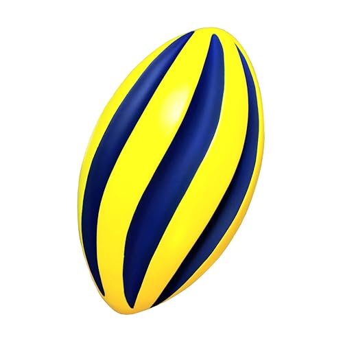 LMC Products Spiral Foam Football 9 Inch Small Soft Foam Footballs for Kids Adult Toddler Football Youth Ball Yellow Blue - Image 1