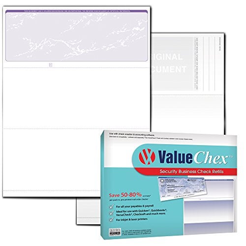 VersaCheck ValueChex - 55 Blank Business Voucher Checks - Purple Prestige - 55 Sheets Form #1000 - Check on Top - Image 1