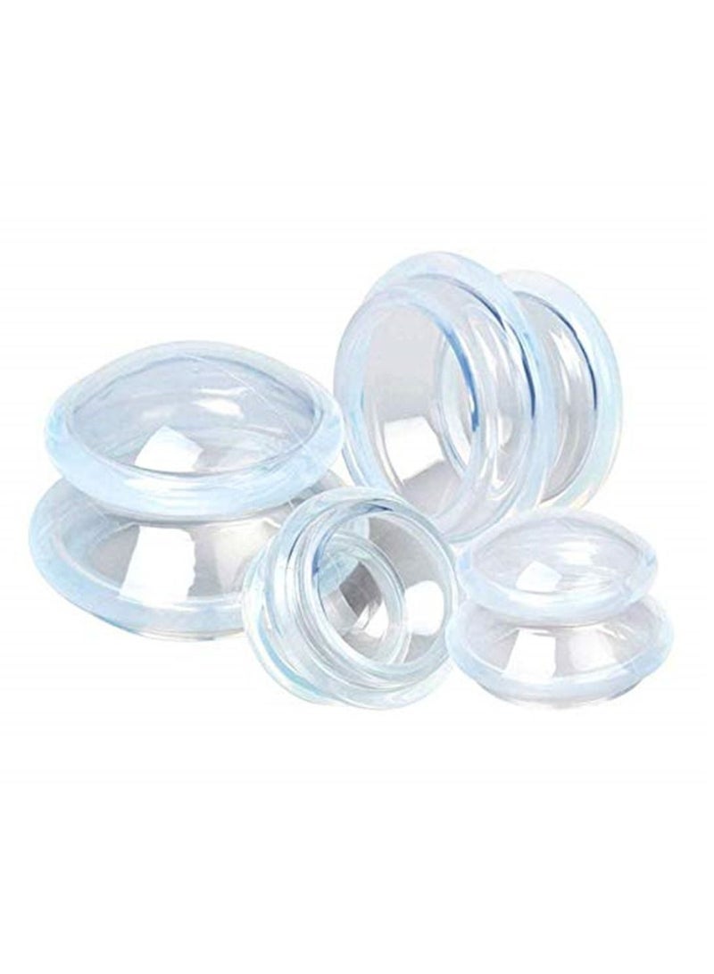 4Pcs Moisture Absorber Anti Cellulite Vacuum Cupping Cup Silicone Family Facial Body Massage Therapy - Image 1