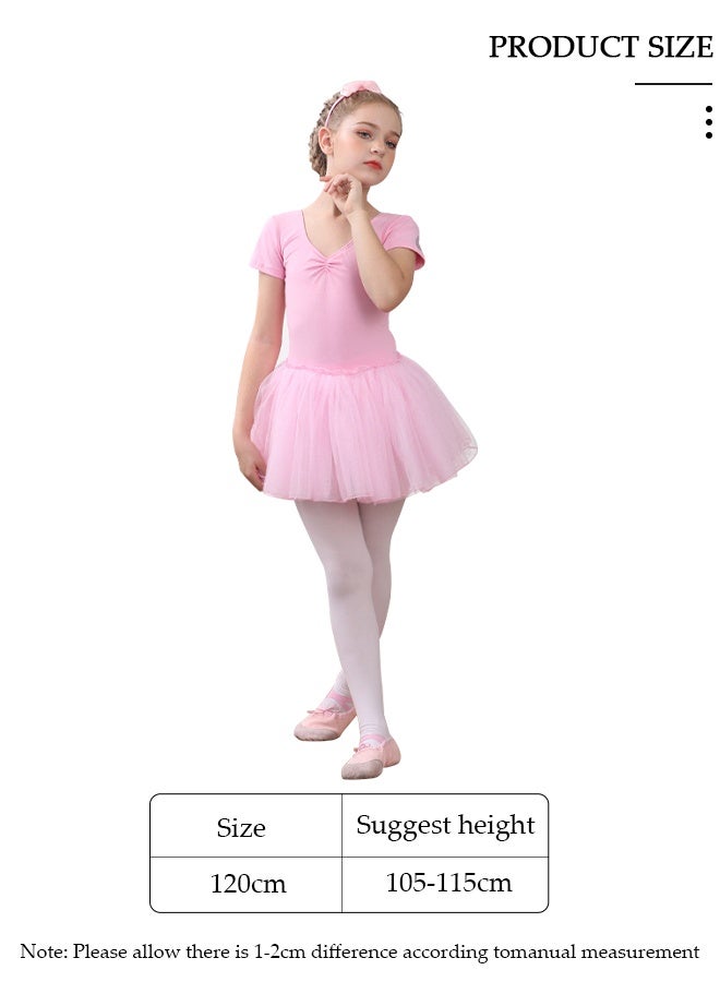 DUNISO Girls Ballet Dresses Leotards with Skirt Dance Dress Short sleeve Ballerina Tutu Outfit Cotton Dress Ballet Skirt Mini Skirt Princess Dresses Dance Wear Clothes for Little Girl - Image 3