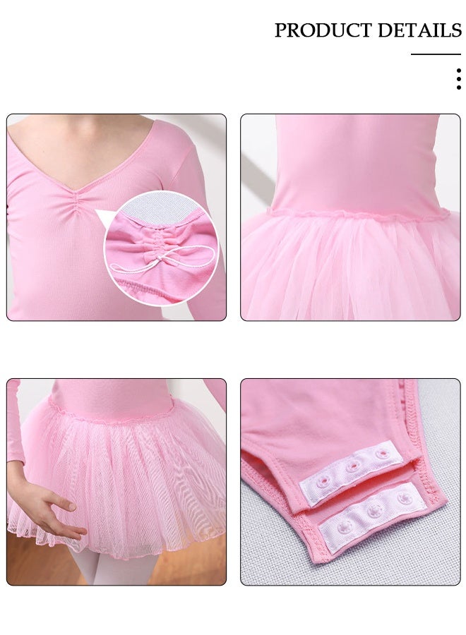 DUNISO Girls Ballet Dresses Leotards with Skirt Dance Dress Short sleeve Ballerina Tutu Outfit Cotton Dress Ballet Skirt Mini Skirt Princess Dresses Dance Wear Clothes for Little Girl - Image 2