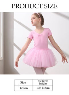 DUNISO Girls Ballet Dresses Leotards with Skirt Dance Dress Short sleeve Ballerina Tutu Outfit Cotton Dress Ballet Skirt Mini Skirt Princess Dresses Dance Wear Clothes for Little Girl  - Image 4