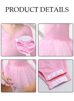 DUNISO Girls Ballet Dresses Leotards with Skirt Dance Dress Short sleeve Ballerina Tutu Outfit Cotton Dress Ballet Skirt Mini Skirt Princess Dresses Dance Wear Clothes for Little Girl  - Image 3
