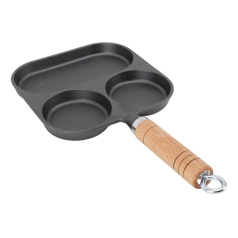Divided Frying Pan: 3 Section Cast Iron Non Coating Surface - Enhanced Durability Breakfast Pan for Home Cooking Kitchen Essential - Image 4