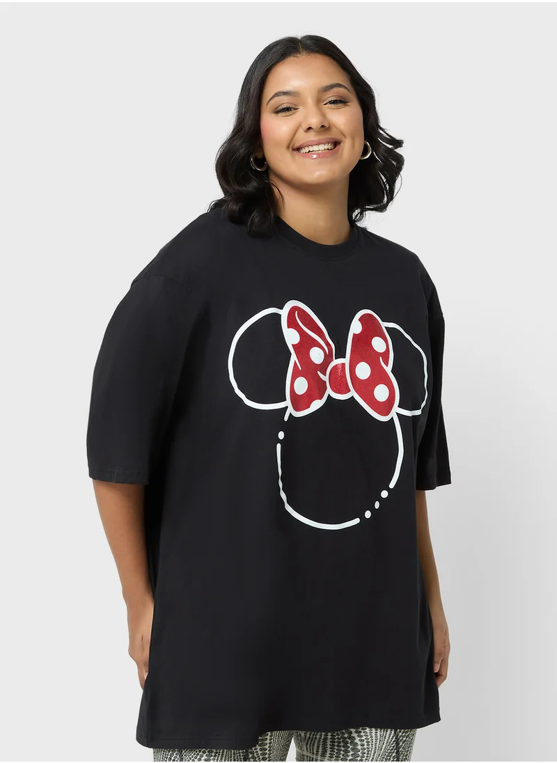 Disney Minnie Plus Size Oversize Graphic T-Shirt