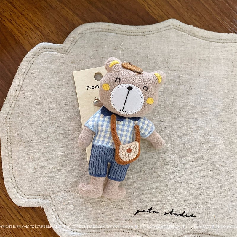 Korean Style Cute Cartoon Bear & Frog Hair Clips and Ties Set for Kids - Image 5