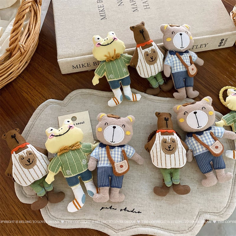 Korean Style Cute Cartoon Bear & Frog Hair Clips and Ties Set for Kids - Image 2