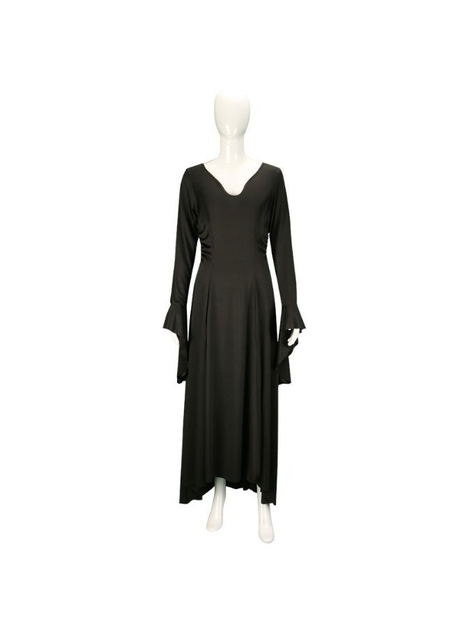 NIBEMINENT The Adams family's cosplay costume, chiffon dress, Wednesday black retro role-playing black chiffon - Image 1