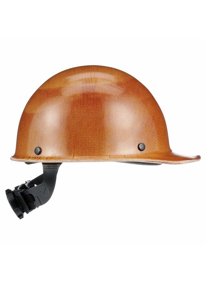MSA 475395 Skullgard Cap Style Safety Hard Hat with Fas-Trac III Ratchet Suspension | Non-slotted Cap, Made of Phenolic Resin, Radiant Heat Loads up to 350F - Standard Size in Natural Tan - Image 4