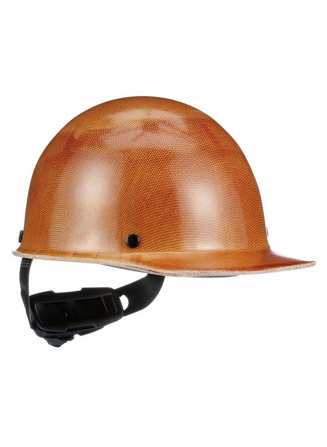 MSA 475395 Skullgard Cap Style Safety Hard Hat with Fas-Trac III Ratchet Suspension | Non-slotted Cap, Made of Phenolic Resin, Radiant Heat Loads up to 350F - Standard Size in Natural Tan - Image 1