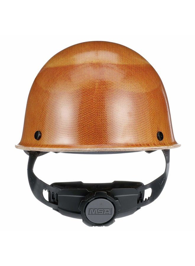 MSA 475395 Skullgard Cap Style Safety Hard Hat with Fas-Trac III Ratchet Suspension | Non-slotted Cap, Made of Phenolic Resin, Radiant Heat Loads up to 350F - Standard Size in Natural Tan - Image 5