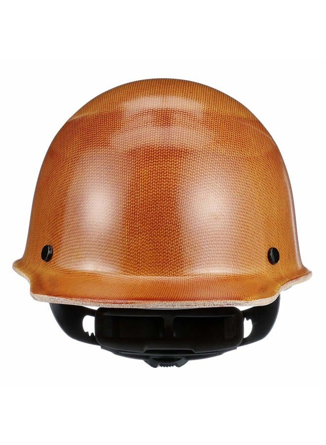 MSA 475395 Skullgard Cap Style Safety Hard Hat with Fas-Trac III Ratchet Suspension | Non-slotted Cap, Made of Phenolic Resin, Radiant Heat Loads up to 350F - Standard Size in Natural Tan - Image 3