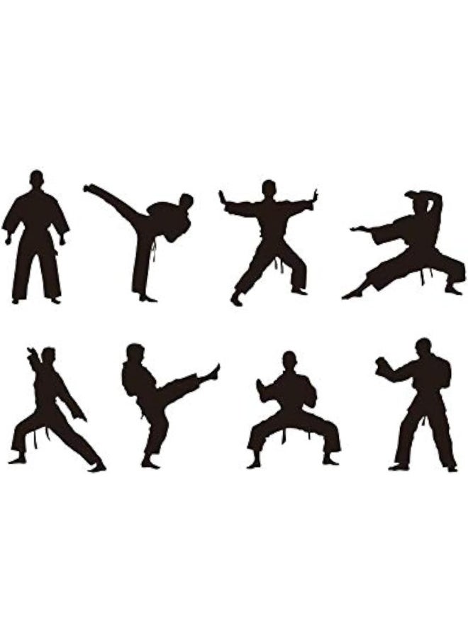 YOYOYU ART HOME DECOR YOYOYU ART HOME DECOR 8 Pcs/Set Martial Wall Stickers Removable Kids Room Boys Room Karates Sports Wall Decal  - Image 1