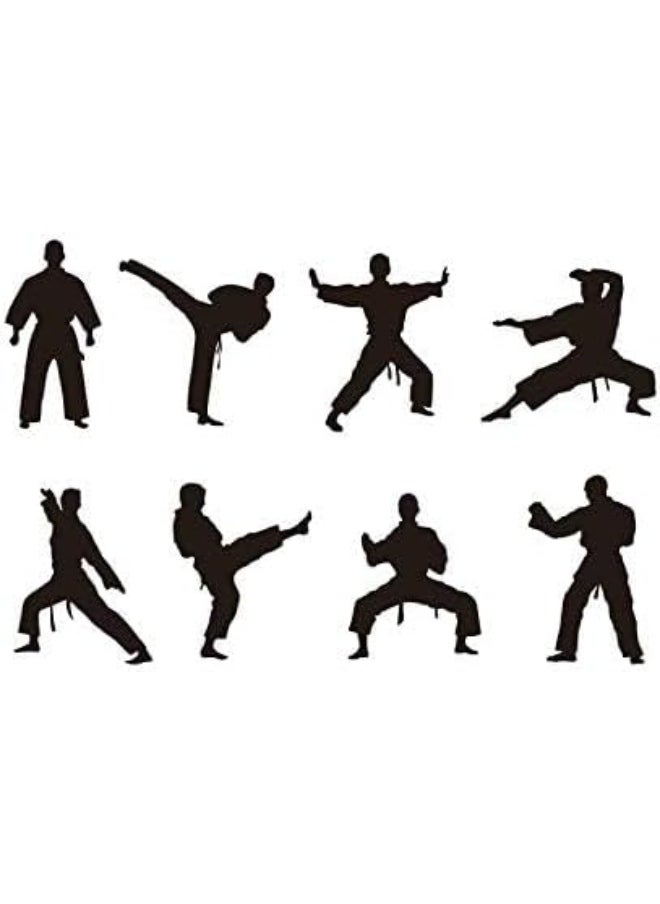YOYOYU ART HOME DECOR YOYOYU ART HOME DECOR 8 Pcs/Set Martial Wall Stickers Removable Kids Room Boys Room Karates Sports Wall Decal  - Image 2