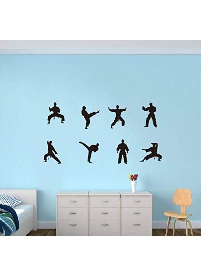 YOYOYU ART HOME DECOR YOYOYU ART HOME DECOR 8 Pcs/Set Martial Wall Stickers Removable Kids Room Boys Room Karates Sports Wall Decal  - Image 5