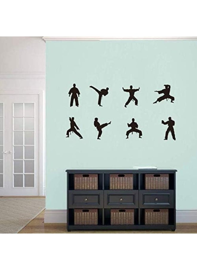 YOYOYU ART HOME DECOR YOYOYU ART HOME DECOR 8 Pcs/Set Martial Wall Stickers Removable Kids Room Boys Room Karates Sports Wall Decal  - Image 4