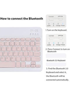 روك بو حافظة لوحة مفاتيح لجهاز iPad 10.2 الجيل التاسع 2021/ الجيل الثامن 2020/ الجيل السابع 2019/ iPad Air 3/ iPad Pro 10.5 بوصة مع لوحة مفاتيح لاسلكية قابلة للفصل مغناطيسيًا وحامل لجهاز iPad 9th/8th/7th مقاس 10.2 بوصة مع وضع السكون/التنشيط التلقائي  - Image 4