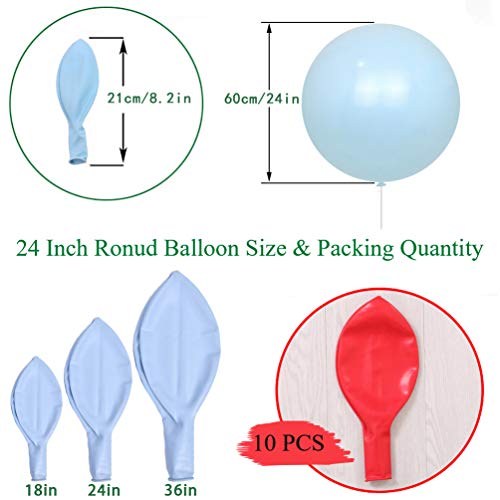 IN-JOOYAA 24 Inch Latex Round Balloons 10 Pack Red Thick Big Balloons for Photo Shoot Wedding Baby Shower Birthday Party Decorations by INJOOYAA - Image 5