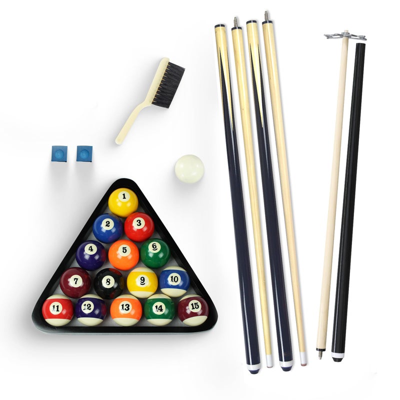 Hathaway Pool Table Accessories Kit Pool Sticks Set of 2 16 Billiard Balls Pool Rack Triangle Brush Chalk Bridge Stick with Aluminum Head Billiards Accessories for Gameplay - Image 2