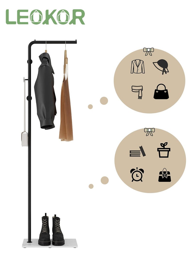 LEOKOR Coat Racks with White Heavy Base, Stable Coat Rack Stand with Hooks, Modern Metal Coat Hanger for Entryway, Coats Racks Freestanding for Jackets Coats Hats Clothes  - Image 3