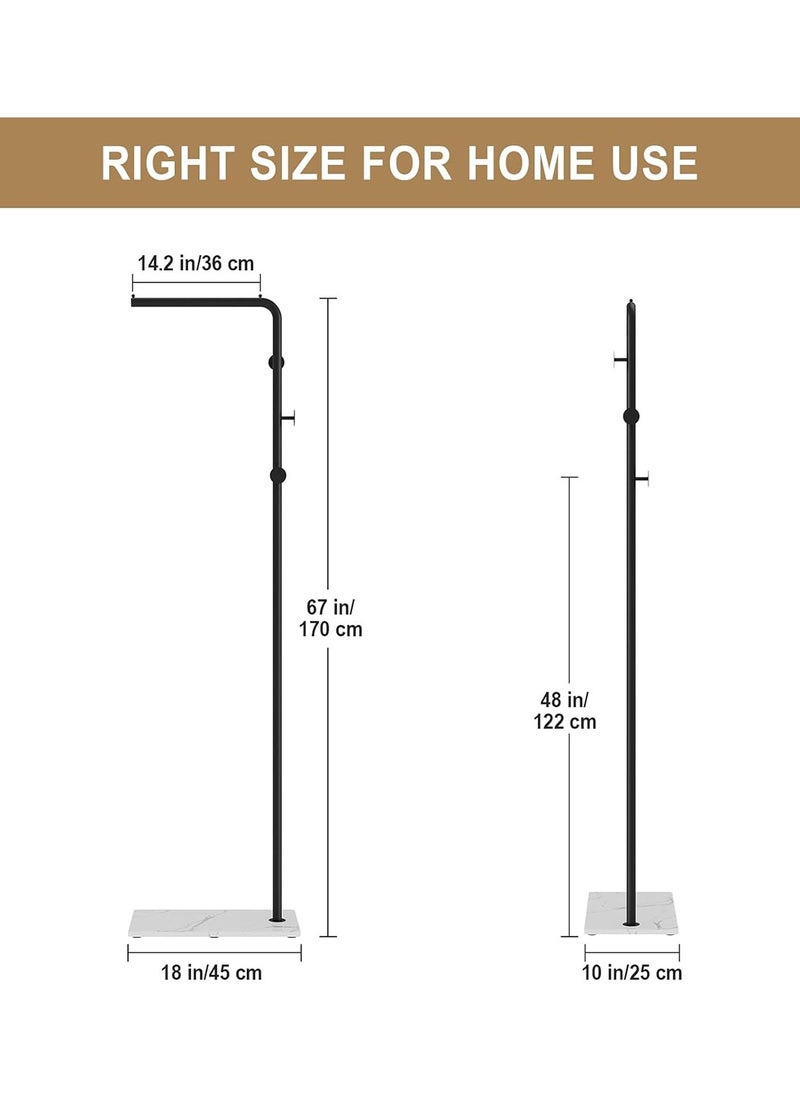 LEOKOR Coat Racks with White Heavy Base, Stable Coat Rack Stand with Hooks, Modern Metal Coat Hanger for Entryway, Coats Racks Freestanding for Jackets Coats Hats Clothes  - Image 4