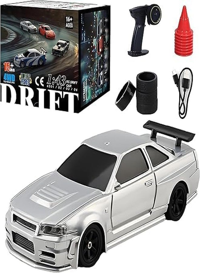 RAHU Remote Control 1/43 Scale Wireless Drift Car, 4WD RC Mini Racing Toy with High Speed, Perfect for Kids & Adults - Image 1