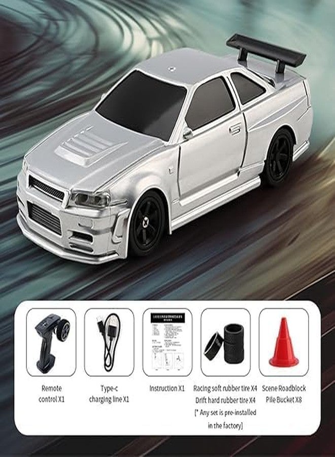 RAHU Remote Control 1/43 Scale Wireless Drift Car, 4WD RC Mini Racing Toy with High Speed, Perfect for Kids & Adults - Image 2