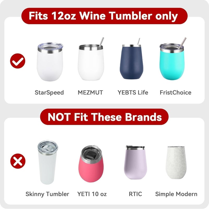 Soledea Wine Tumbler Lids, 12 oz Spill Proof 2.9 inch Diameter Lids for Wine Mugs Only - Image 2