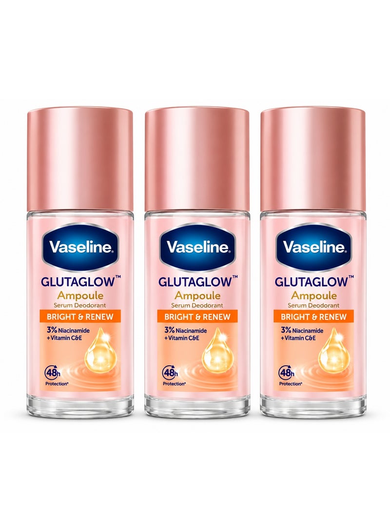 Vaseline سيروم مزيل العرق جلوتاجلو برايت أند رينو 45 مل 3 قطع - Image 1