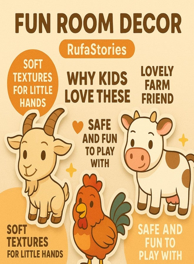RufaStories مغناطيسات ثلاجة حيوانات المزرعة من روفا ستوريز للأطفال - 12 قطعة، مغناطيسات قوية ومقاومة للماء ومتينة للثلاجة والخزانة والسبورة البيضاء - مغناطيسات حيوانات المزرعة التعليمية اللطيفة للأطفال الصغار - Image 4
