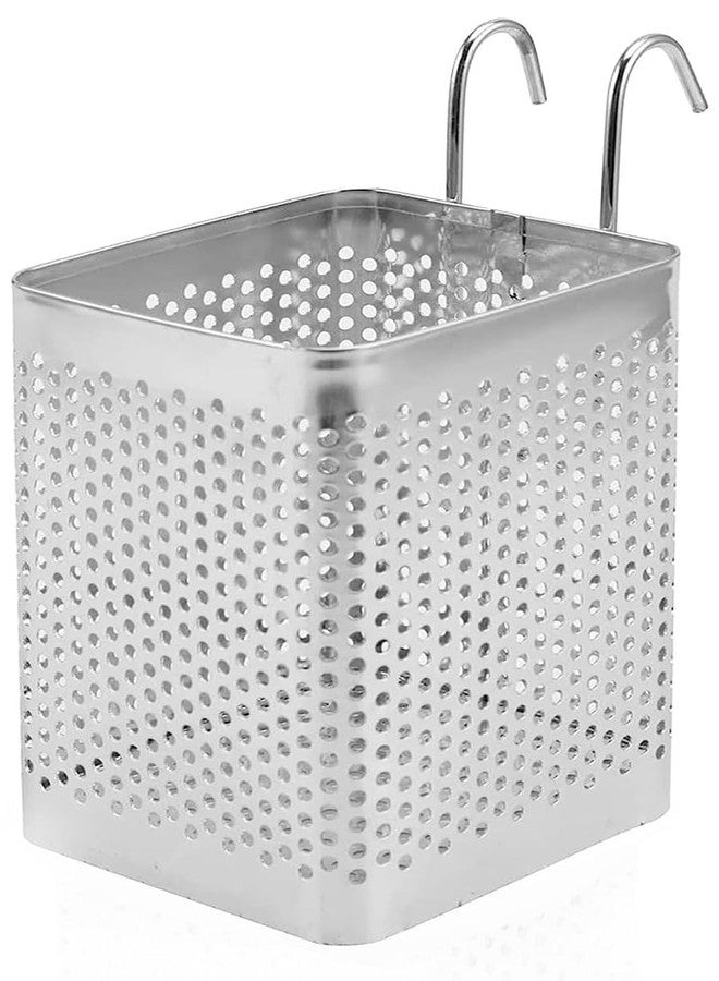 VIKROM Dishwasher Chopstick Basket - 2.87" x 2.87" x 4" Stainless Steel Utensil Holder | Rust-Resistant Perforated Caddy with Hooks for Organizing Chopsticks, Straws, Teaspoons, and Small Kitchen Tools - Image 1