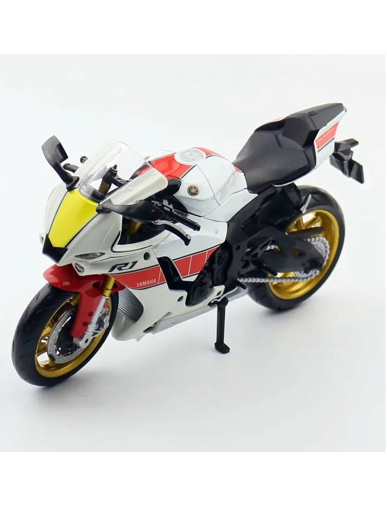 AROAQ YZF R1M Motorcycle Model Toy, 1/12 Scale Diecast Simulation Model Bike, Durable and Realistic Collector Motorcycle Replica, Motor Cycle Collection Decoration Toy For Boys, (White) - Image 1