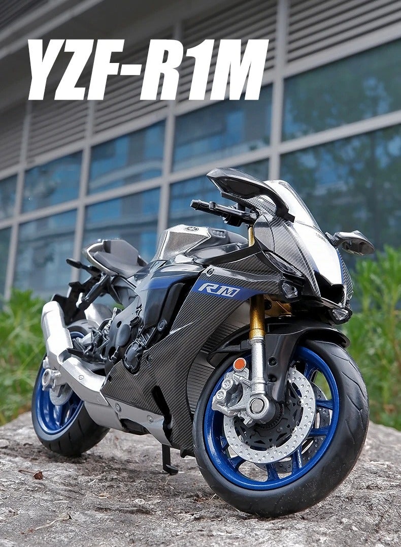 AROAQ YZF R1M Motorcycle Model Toy, 1/12 Scale Diecast Simulation Model Bike, Durable and Realistic Collector Motorcycle Replica, Motor Cycle Collection Decoration Toy For Boys, (White) - Image 2