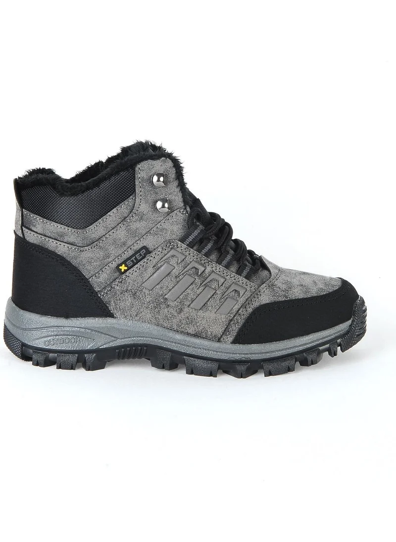 X Step X6 Smoke Thermal Fur Winter Men's Boots