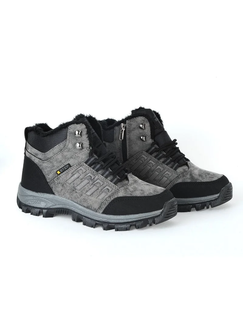 X Step X6 Smoke Thermal Fur Winter Men's Boots