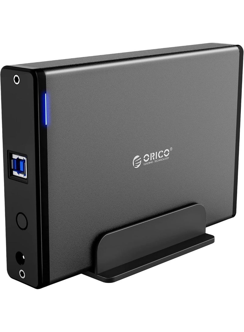 ORICO 3.5 External Hard Drive Enclosure USB3.0 Aluminum SATA HDD/SSD Hard Disk Case with 12V2A Power Adapter and Vertical Stand for 2.5/3.5inch Hard Drive Up to 16TB - Image 1