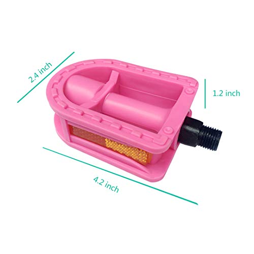 N3od3er Kids Bike Pedal 12Inch Bike Pedals 1 Pair Kids Spindle Pedals Resin 12 14 Pink - Image 3