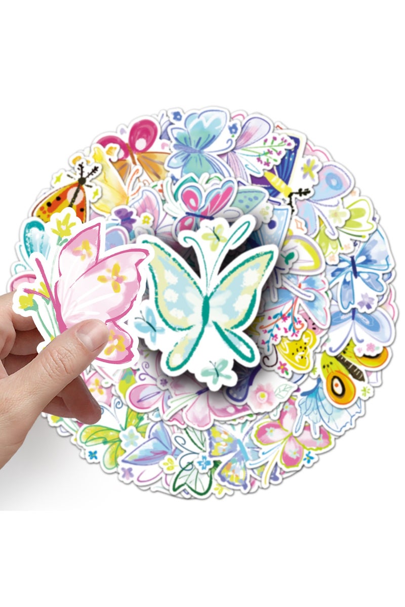 قوس قزح أورينبو 50 قطعة من ملصقات الفراشات الملونة للمراهقين والأولاد والبنات والأطفال من الفينيل ملصقات مقاومة للماء لأجهزة الكمبيوتر المحمول واللوحي وقوارير سجل القصاصات والزجاجات والهواتف والأمتعة والدفاتر ومجموعة ملصقات الحشرات - Image 5