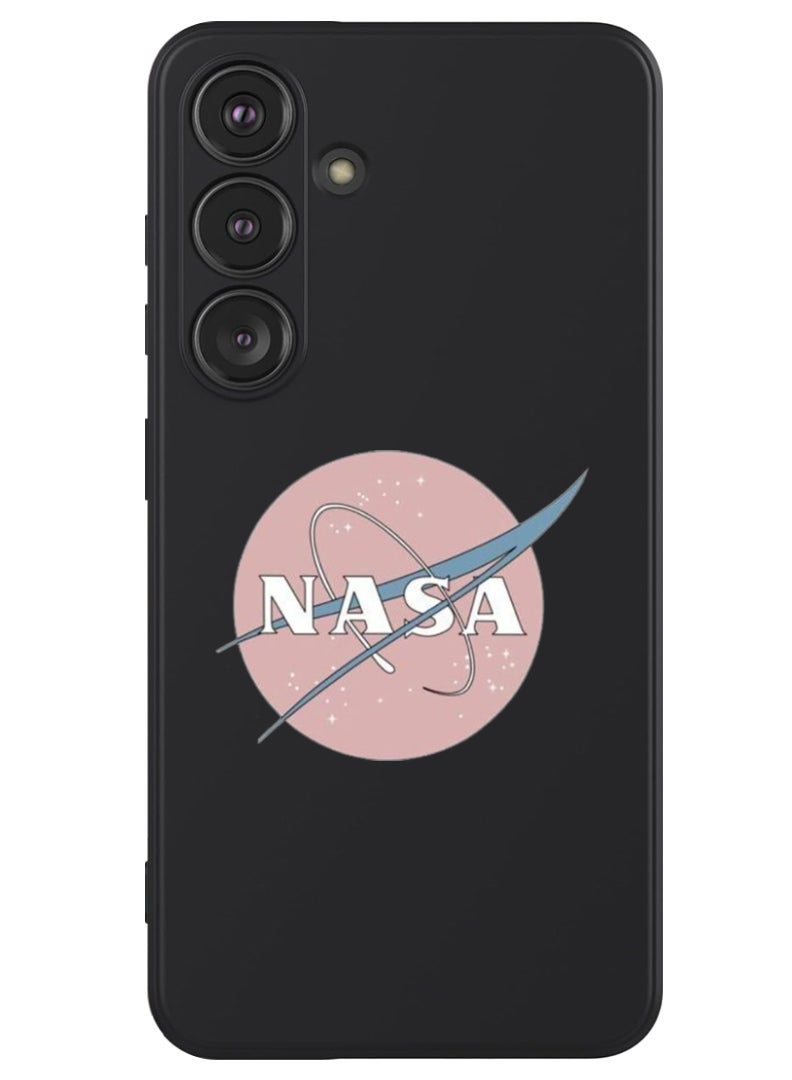Theodor Protective Slim Fit Case Liquid Silicone Cover with Full Body Protection Anti-Scratch Shockproof Case For Samsung Galaxy S24 Plus (Black) - Nasa Pink - Image 1