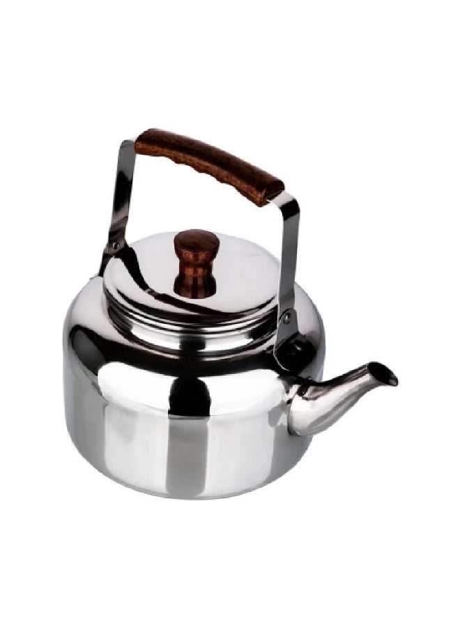 Bister Stainless Steel Leak-Proof Wide Mouth Tea Kettle with Wooden Handle Silver and Brown 3 L 01-153 - Image 3