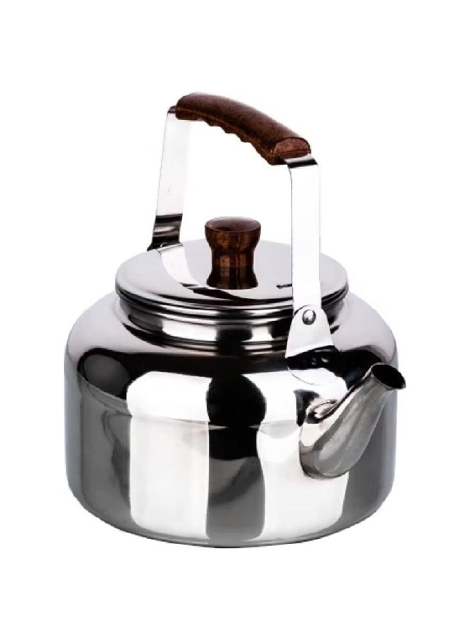 Bister Stainless Steel Leak-Proof Wide Mouth Tea Kettle with Wooden Handle Silver and Brown 3 L 01-153 - Image 2