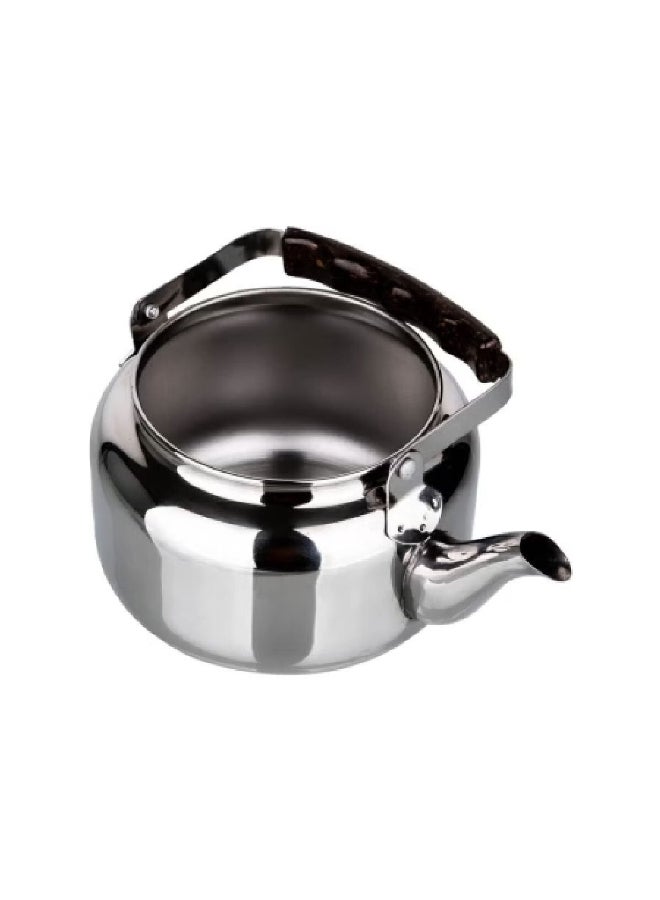 Bister Stainless Steel Leak-Proof Wide Mouth Tea Kettle with Wooden Handle Silver and Brown 3 L 01-153 - Image 4