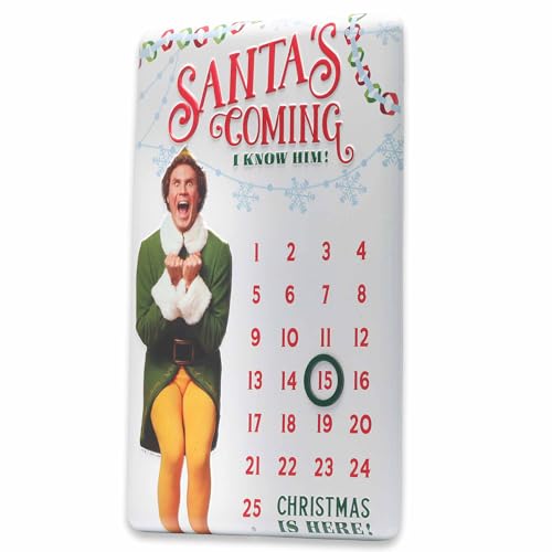 Open Road Brands Elf Movie Embossed Metal Christmas Countdown Calendar Fun Elf Christmas Calendar with Magnet for Home Decorating - Image 3
