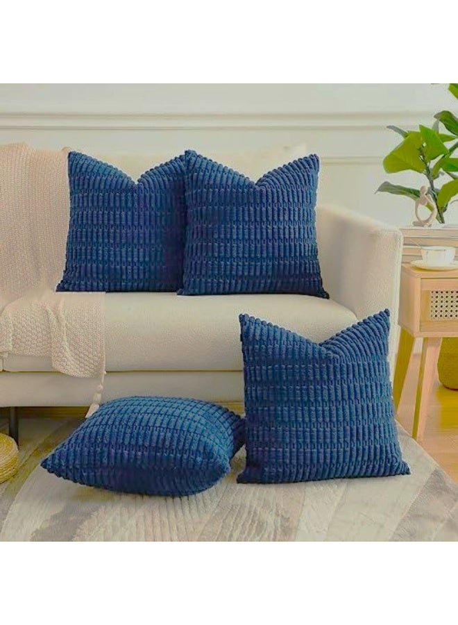 Vparty 2-Pack Decorative Throw Pillow Covers 18x18 Inch – Soft Corduroy Cushion Cases for Sofa, Couch, Bed & Living Room, Rustic Farmhouse Boho Home Décor - Image 2
